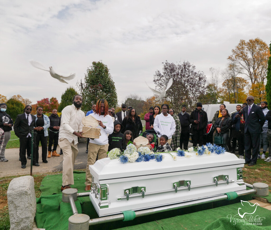 white funeral doves in Philadelphia, PA.